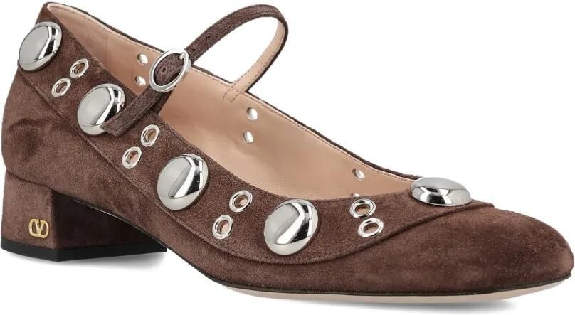 Valentino Garavani Pumps met metalen studs Bruin - Foto 4