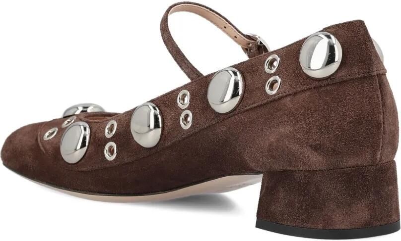 Valentino Garavani Pumps met metalen studs Bruin - Foto 3