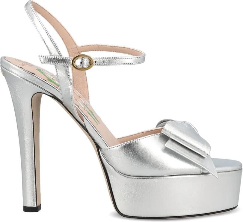 Valentino Garavani Pumps met plateauzool en strikdetail Zilver