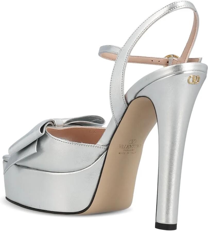 Valentino Garavani Pumps met plateauzool en strikdetail Zilver - Foto 3