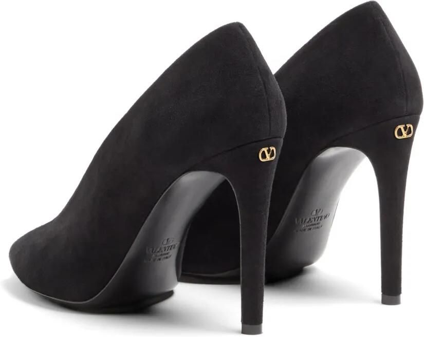 Valentino Garavani Révélé suède pumps met open neus Zwart
