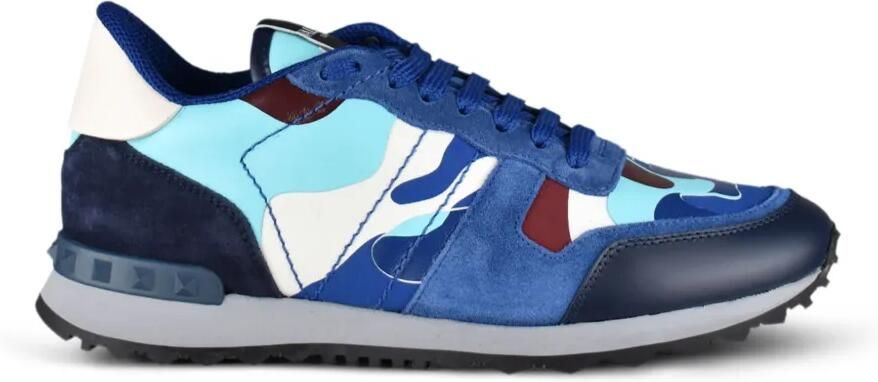 Valentino Garavani Rockrunner sneakers met camouflageprint Blauw