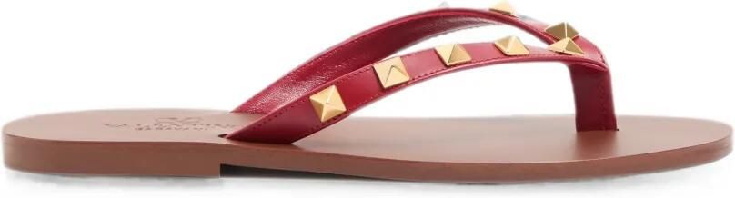 Valentino Garavani Rockstud 05 mm sandalen van kalfsleer Rood