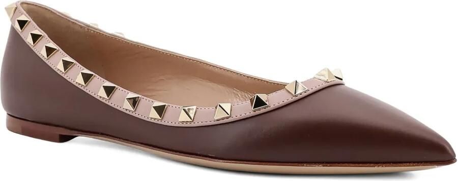 Valentino Garavani Rockstud ballerina's Bruin