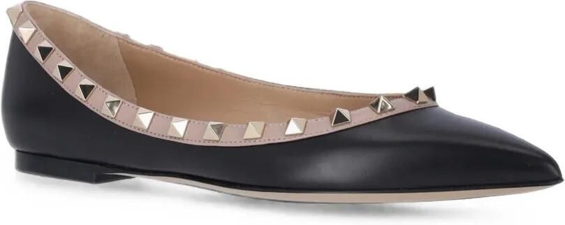 Valentino Garavani Rockstud ballerina's met puntige neus Zwart