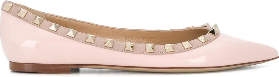 Valentino Garavani Rockstud ballerina's Roze