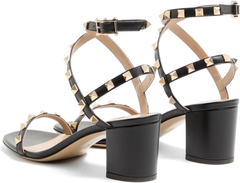 Valentino Garavani Rockstud calfskin sandals with straps 60mm Zwart - Foto 3