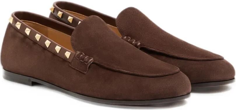 Valentino Garavani Rockstud-embellished loafers Bruin - Foto 4