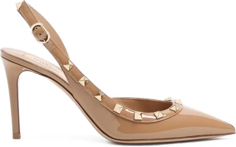 Valentino Garavani Pumps verfraaid met rockstud Beige