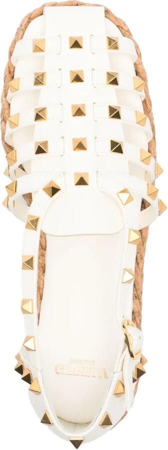 Valentino Garavani Rockstud Fishermen kalfsleren sandalen Wit - Foto 5
