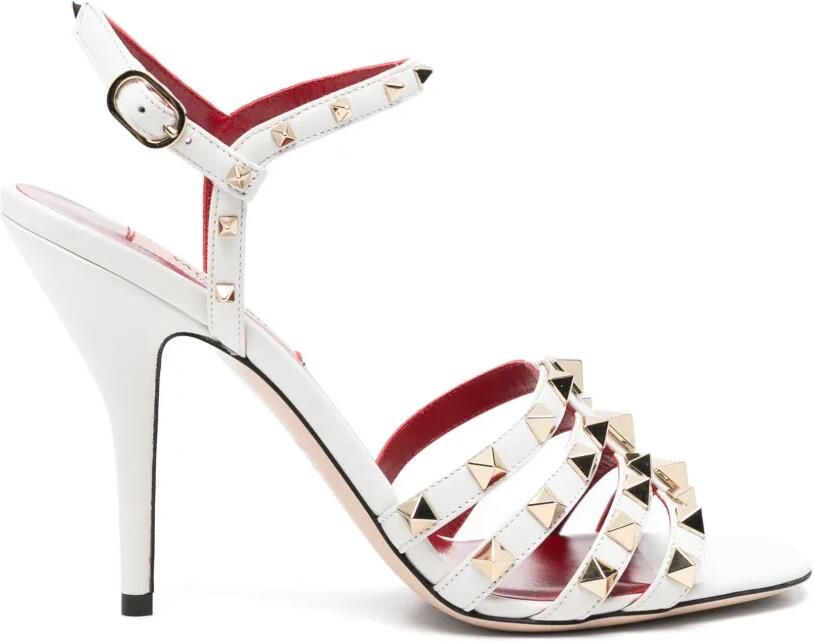 Valentino Garavani Rockstud geitenleren sandalen Wit