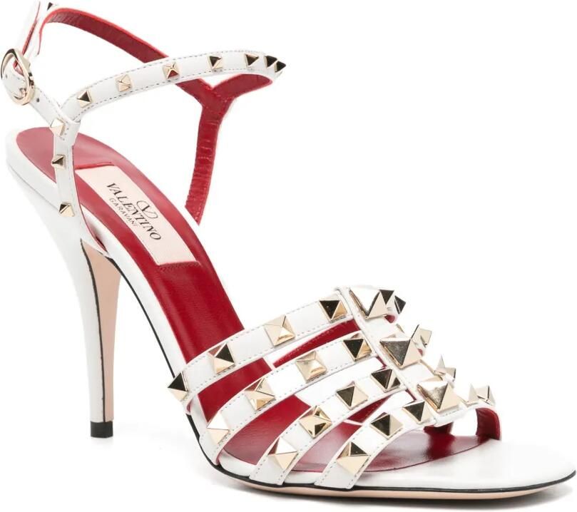 Valentino Garavani Rockstud geitenleren sandalen Wit - Foto 2