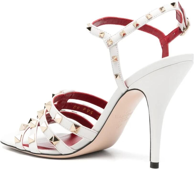 Valentino Garavani Rockstud geitenleren sandalen Wit - Foto 3