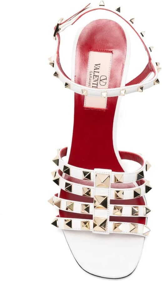 Valentino Garavani Rockstud geitenleren sandalen Wit - Foto 4