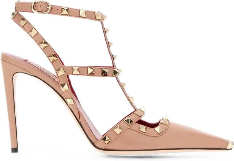 Valentino Garavani Rockstud gekooide pumps Beige