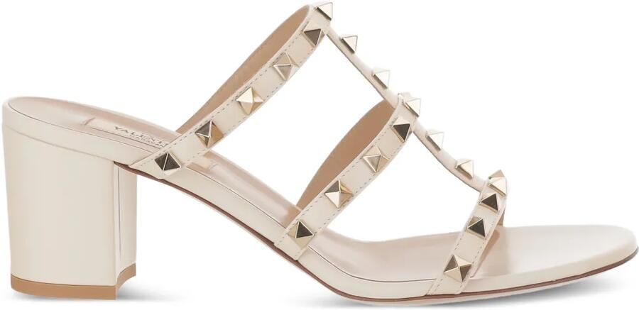 Valentino Garavani Rockstud gekooide sandalen Beige