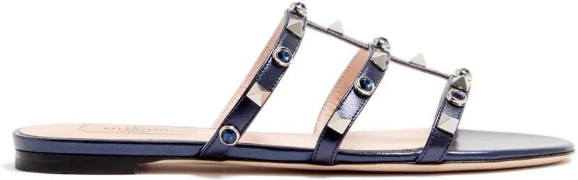 Valentino Garavani Rockstud gekooide sandalen Blauw