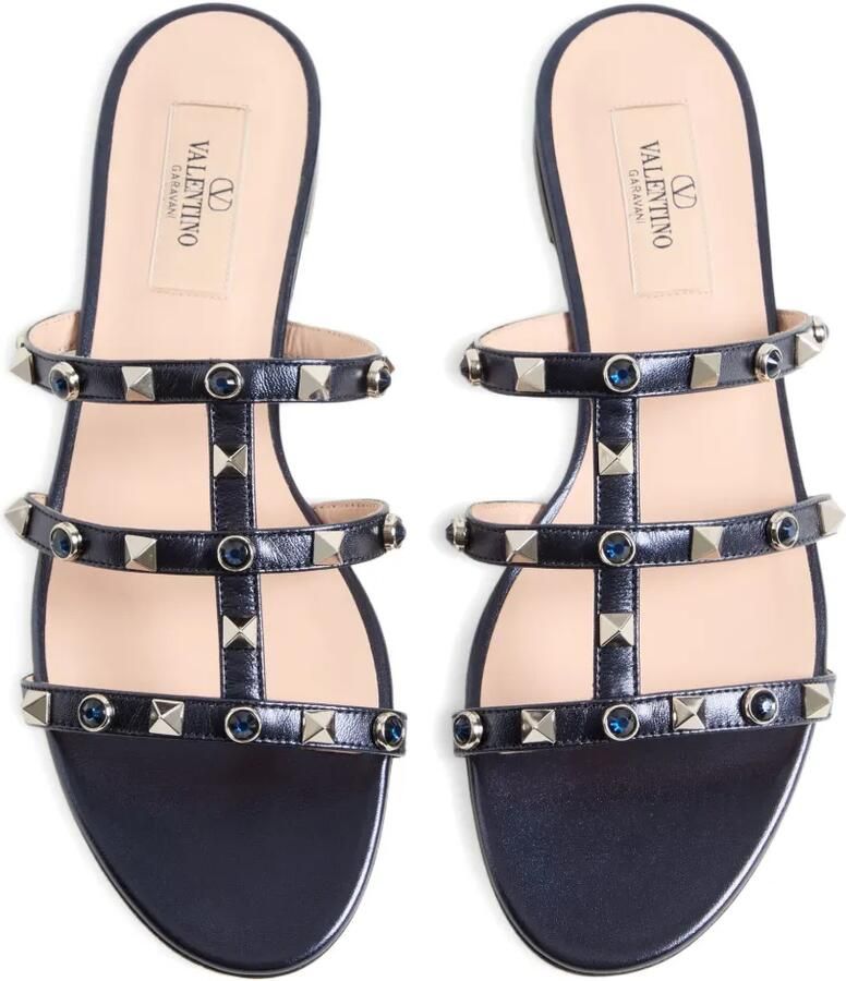 Valentino Garavani Rockstud gekooide sandalen Blauw - Foto 2