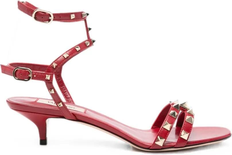 Valentino Garavani Rockstud gekooide sandalen Rood