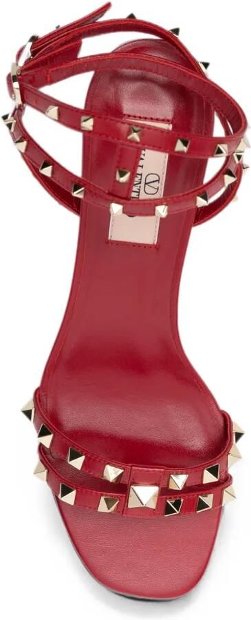 Valentino Garavani Rockstud gekooide sandalen Rood - Foto 4
