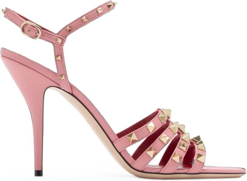 Valentino Garavani Rockstud gekooide sandalen Roze