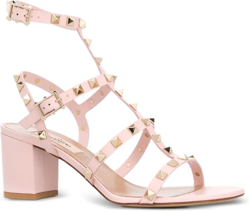 Valentino Garavani Rockstud gekooide sandalen Roze - Foto 3