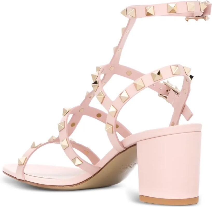 Valentino Garavani Rockstud gekooide sandalen Roze - Foto 2