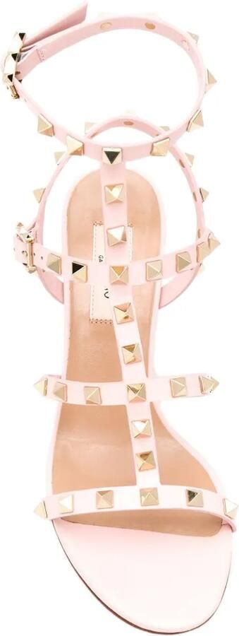 Valentino Garavani Rockstud gekooide sandalen Roze - Foto 4