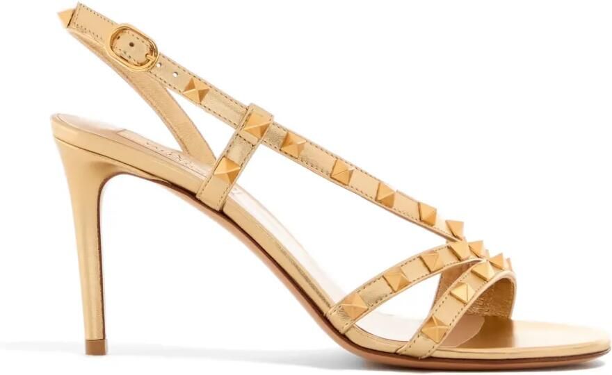 Valentino Garavani Rockstud gelamineerde nappa leren sandalen 85 mm Goud