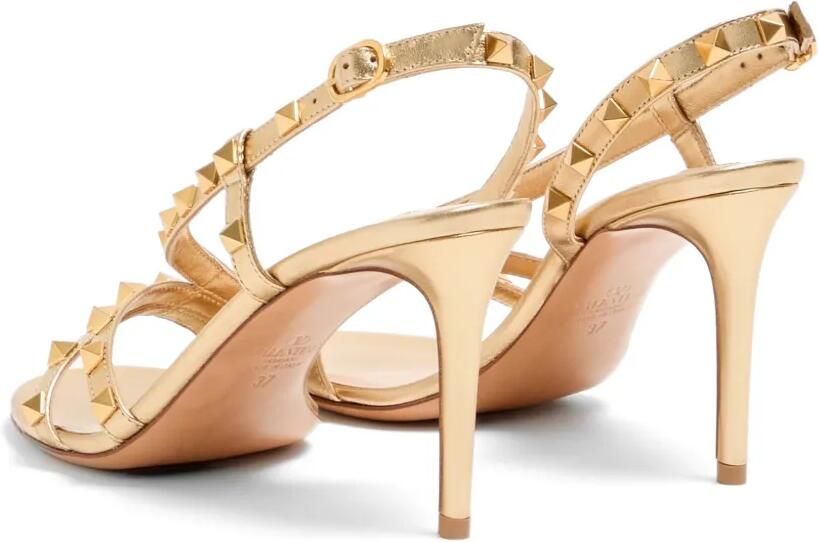 Valentino Garavani Rockstud gelamineerde nappa leren sandalen 85 mm Goud - Foto 4