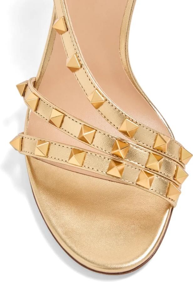 Valentino Garavani Rockstud gelamineerde nappa leren sandalen 85 mm Goud - Foto 3