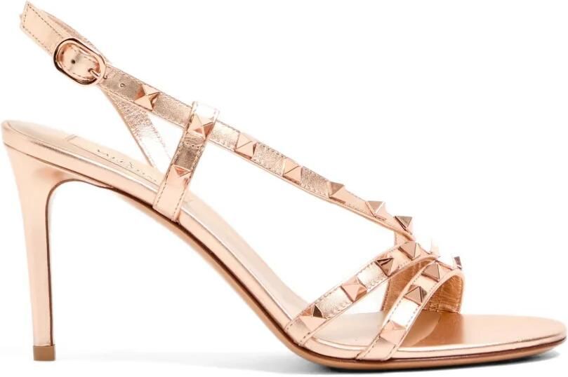 Valentino Garavani Rockstud gelamineerde nappa leren sandalen 85 mm Roze