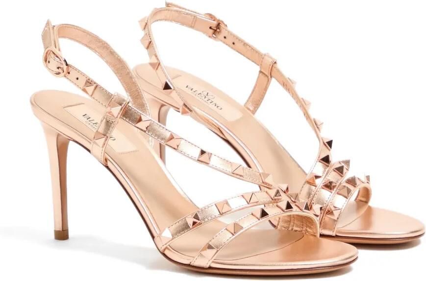 Valentino Garavani Rockstud gelamineerde nappa leren sandalen 85 mm Roze - Foto 3