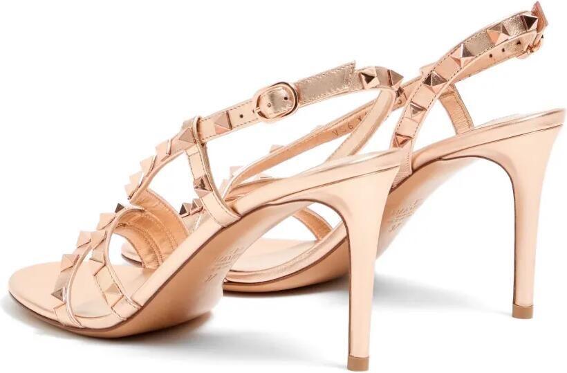 Valentino Garavani Rockstud gelamineerde nappa leren sandalen 85 mm Roze - Foto 4