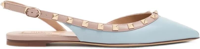 Valentino Garavani Rockstud kalfsleren ballerina's Blauw