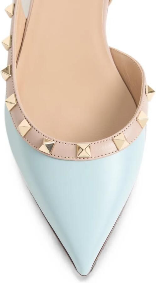 Valentino Garavani Rockstud kalfsleren ballerina's Blauw - Foto 2