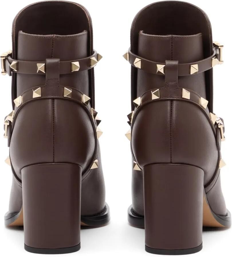 Valentino Garavani Rockstud kalfsleren enkellaarzen 70 mm Bruin - Foto 2