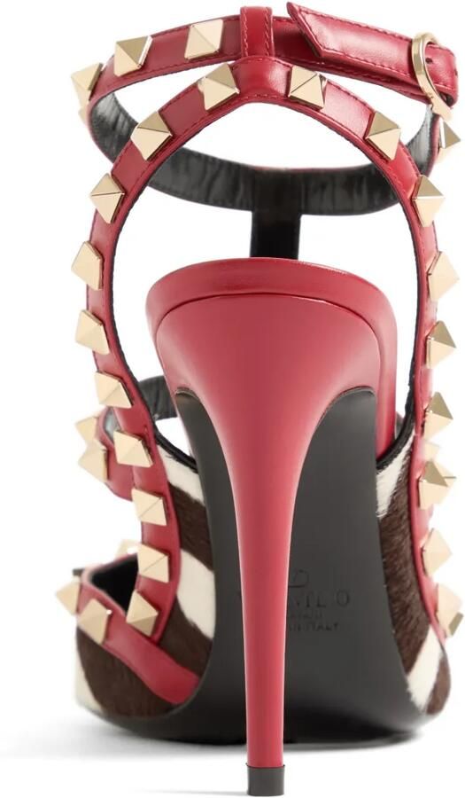 Valentino Garavani Rockstud kalfsleren pumps met pony-effect Bruin - Foto 5