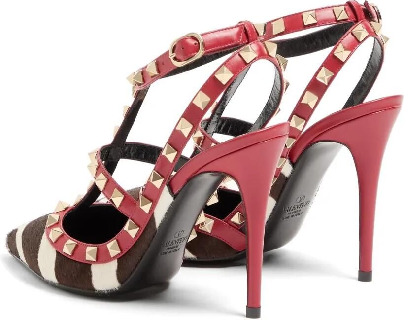 Valentino Garavani Rockstud kalfsleren pumps met pony-effect Bruin - Foto 4
