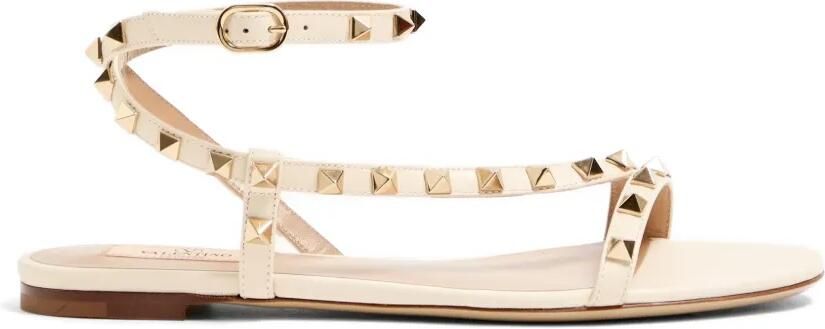 Valentino Garavani Rockstud kalfsleren sandalen Beige