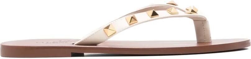 Valentino Garavani Rockstud kalfsleren sandalen Beige