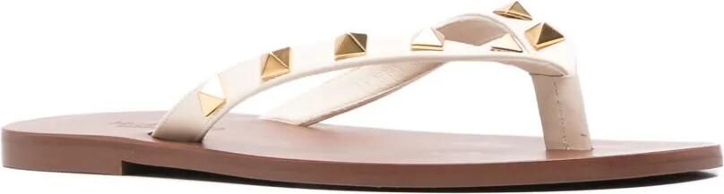 Valentino Garavani Rockstud kalfsleren sandalen Beige - Foto 4