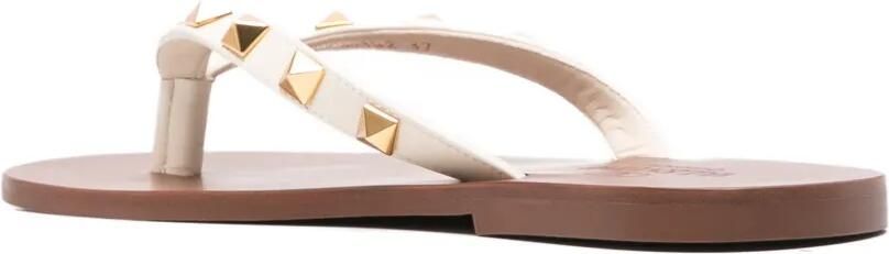 Valentino Garavani Rockstud kalfsleren sandalen Beige - Foto 3