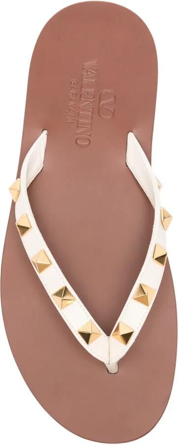 Valentino Garavani Rockstud kalfsleren sandalen Beige - Foto 2
