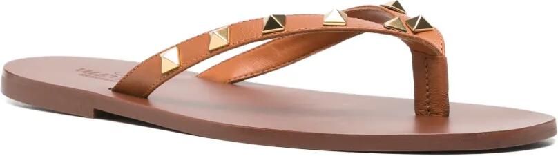 Valentino Garavani Rockstud kalfsleren sandalen Bruin - Foto 4