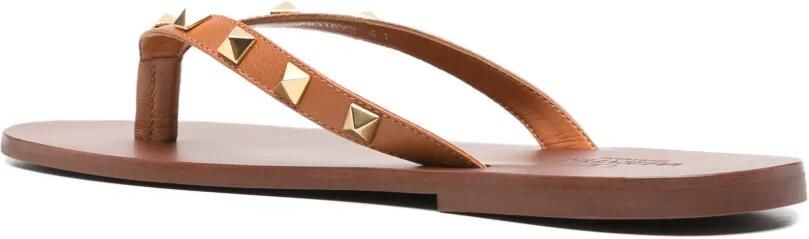 Valentino Garavani Rockstud kalfsleren sandalen Bruin - Foto 3
