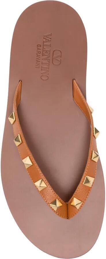 Valentino Garavani Rockstud kalfsleren sandalen Bruin - Foto 2