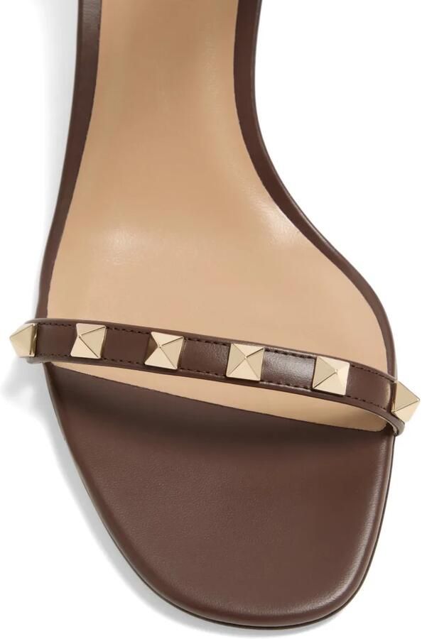Valentino Garavani Rockstud kalfsleren sandalen met bandjes Bruin - Foto 2