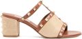 Valentino Garavani Rockstud kalfsleren sandalen met Cornely-borduurwerk Bruin - Bruin