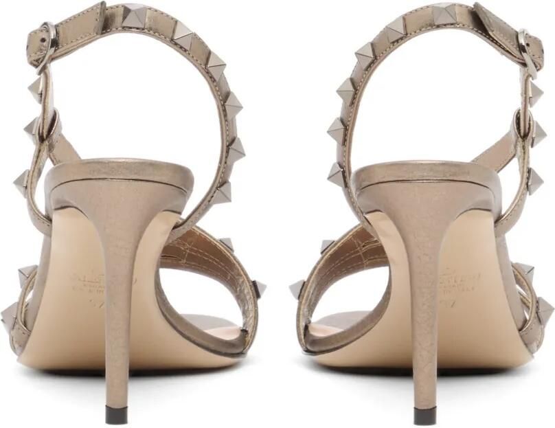 Valentino Garavani Rockstud kalfsleren sandalen met elandenprint 85 mm Bruin - Foto 3
